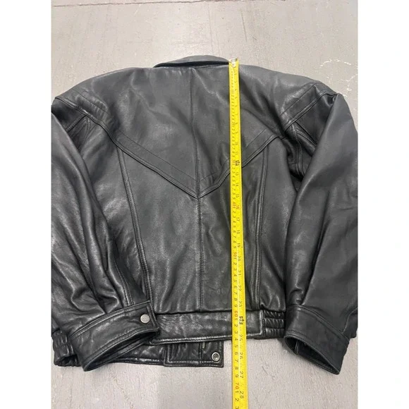 Vintage Mirage Geniune Leather Bomber Jacket Men's Black Made in Korea - Medium - Picture 8 of 13